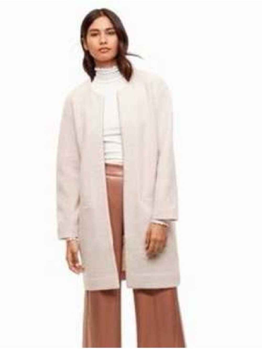 Aritzia Wilfred Banville Merino Wool Sweater Coat Jacket - Light Beige